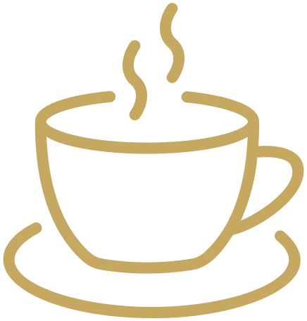 Steaming cup of coffee and bakery favorites at Kacks Cafe